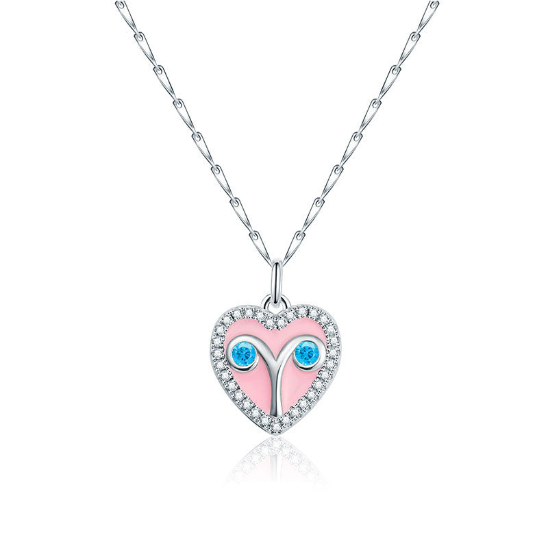 Cute Heart Shape Zodiac Sign DIY Name And Photo 925 Sterling Silver Necklace