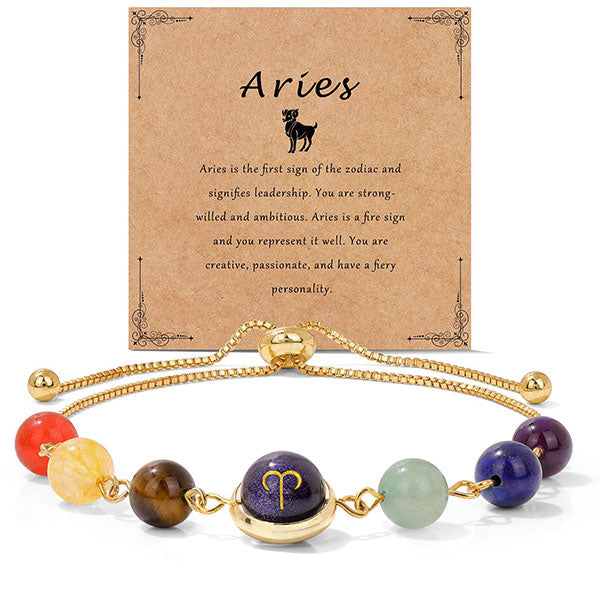 Fashion Zodiac Sign Natural Stone Bracelet For Women