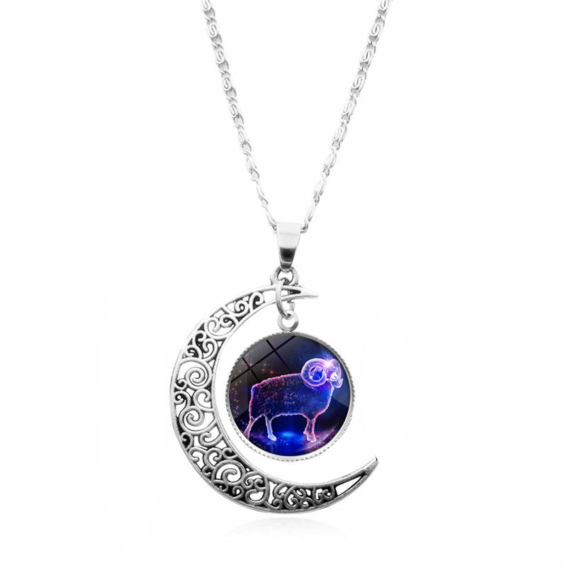 Fashion Zodiac Sign Luminous Necklace For Male And Female
