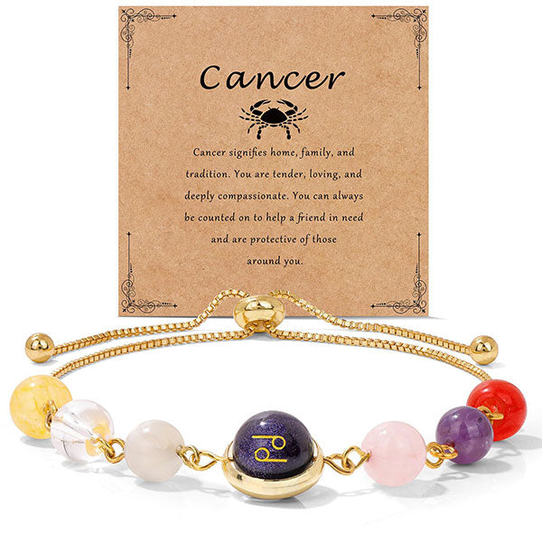 Fashion Zodiac Sign Natural Stone Bracelet For Women