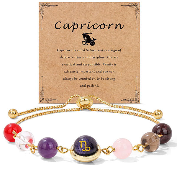 Fashion Zodiac Sign Natural Stone Bracelet For Women