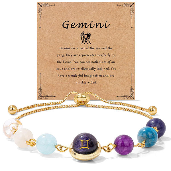 Fashion Zodiac Sign Natural Stone Bracelet For Women