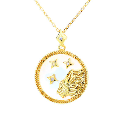 Fashion 925 Sterling Silver Gold Plated Zodiac Sign Necklace