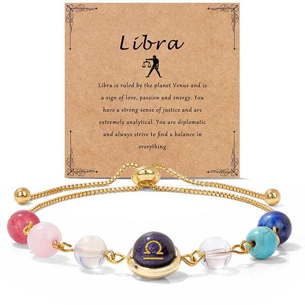 Fashion Zodiac Sign Natural Stone Bracelet For Women