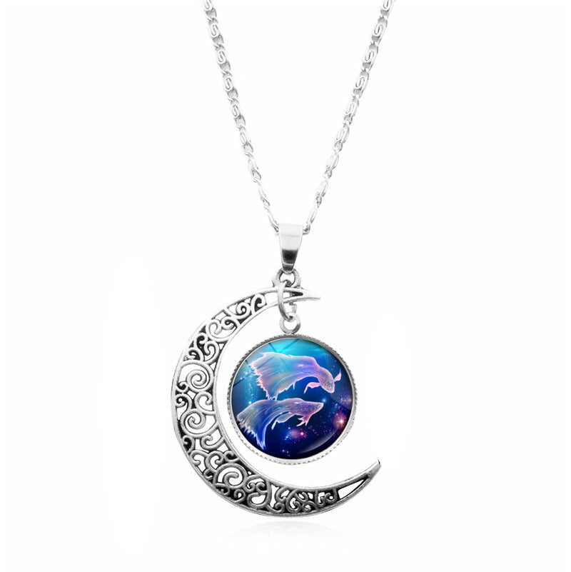 Fashion Zodiac Sign Luminous Necklace For Male And Female
