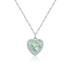 Cute Heart Shape Zodiac Sign DIY Name And Photo 925 Sterling Silver Necklace