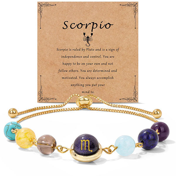 Fashion Zodiac Sign Natural Stone Bracelet For Women