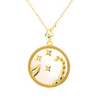 Fashion 925 Sterling Silver Gold Plated Zodiac Sign Necklace