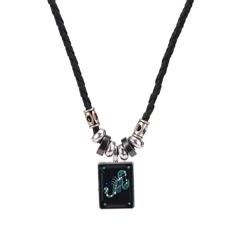 Fashion String Zodiac Sign Pendant Necklace