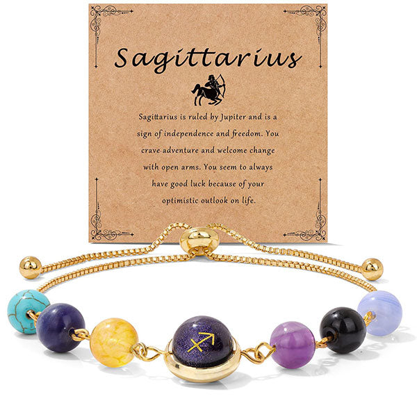 Fashion Zodiac Sign Natural Stone Bracelet For Women