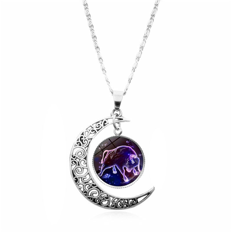 Fashion Zodiac Sign Luminous Necklace For Male And Female