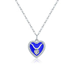 Cute Heart Shape Zodiac Sign DIY Name And Photo 925 Sterling Silver Necklace
