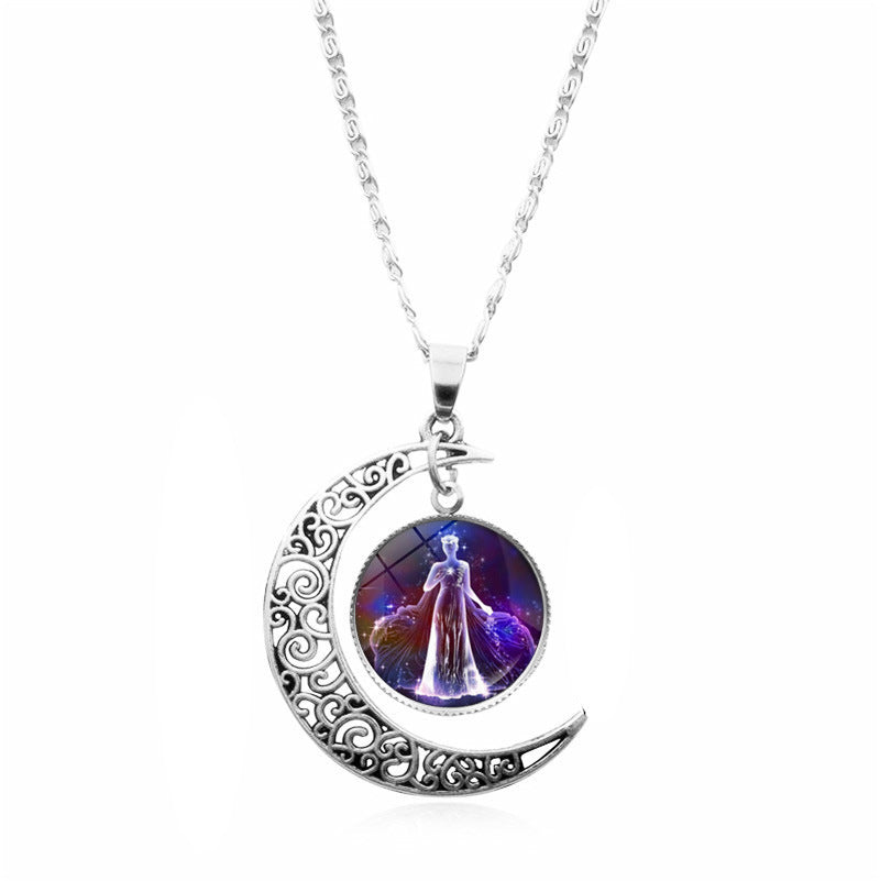 Fashion Zodiac Sign Luminous Necklace For Male And Female