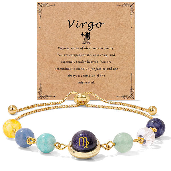 Fashion Zodiac Sign Natural Stone Bracelet For Women