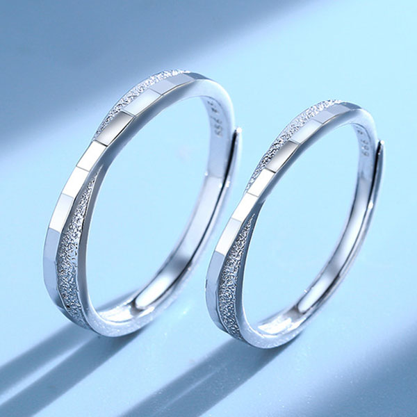 Forever Love 999 Sterling Silver Adjustable Ring For Couples