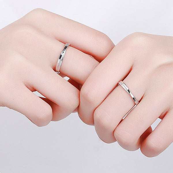 Forever Love 999 Sterling Silver Adjustable Ring For Couples