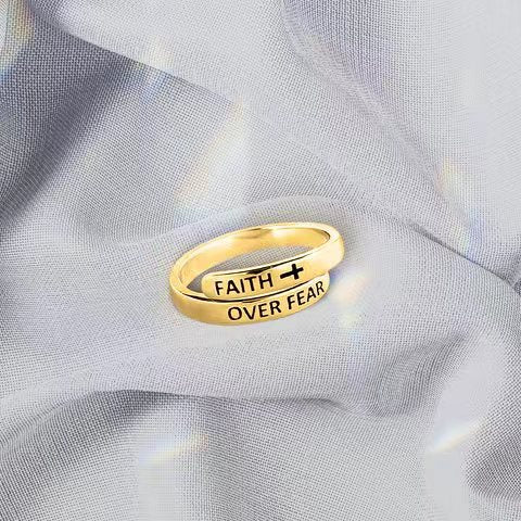 Faith Over Fear Sterling Silver Ring