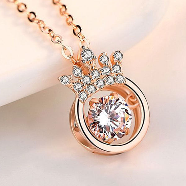Cute 925 Sterling Silver Crown Shape Necklace