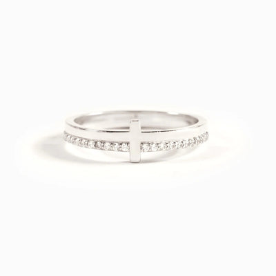 Cross Shape 925 Sterling Silver Ring