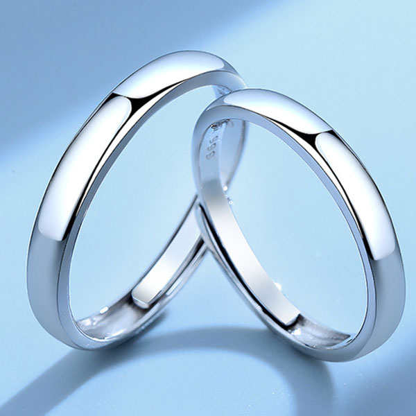 Simple Design 999 Sterling Silver Adjustable Ring For Couples