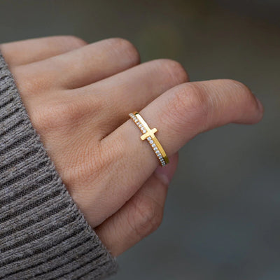 Cross Shape 925 Sterling Silver Ring