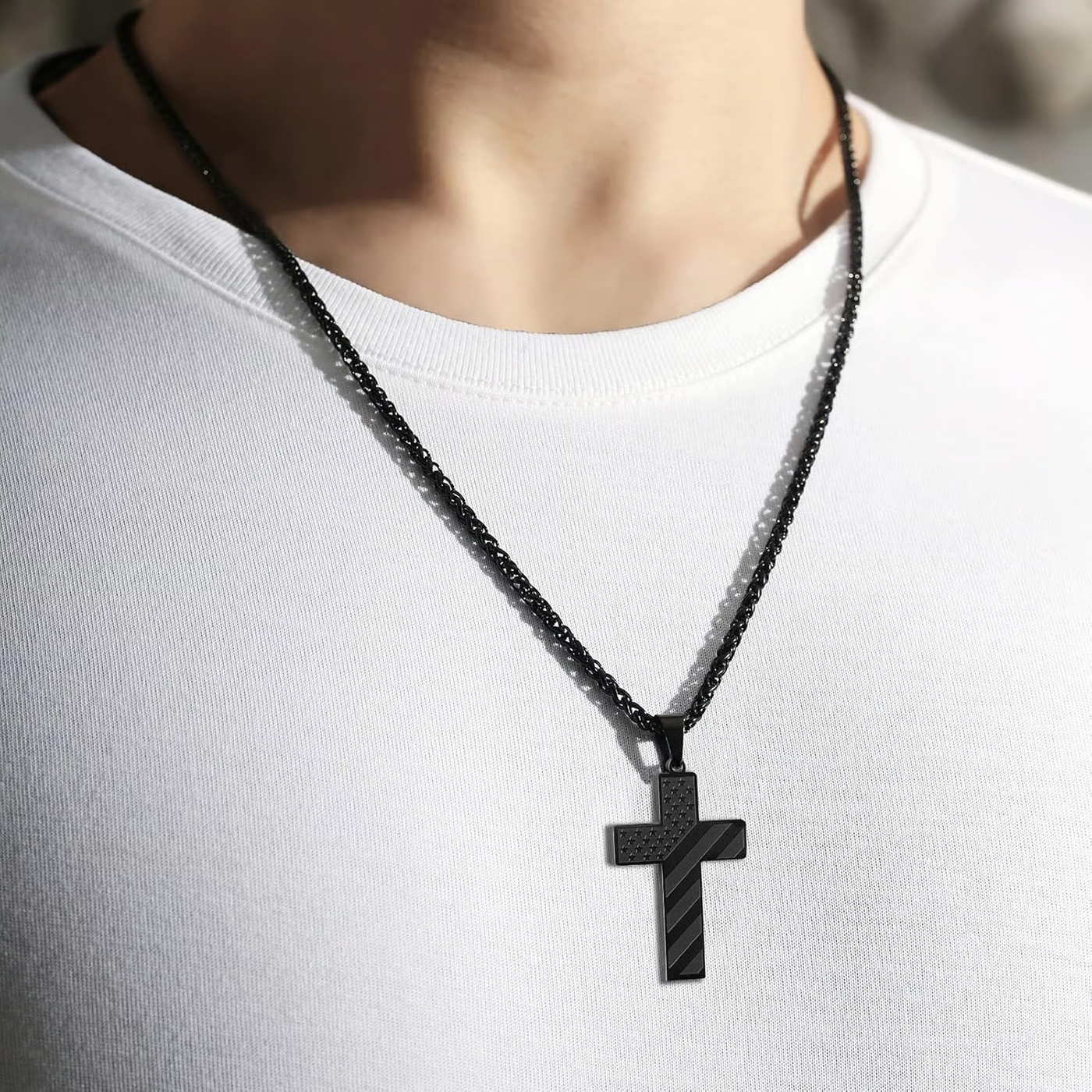 Always Remember Letter Cross Necklace