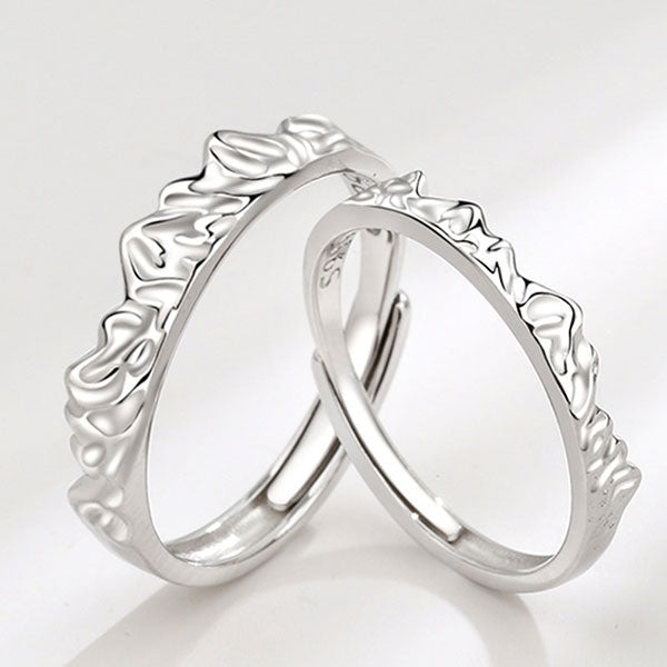 Two Matches 999 Sterling Silver Adjustable Ring For Couples