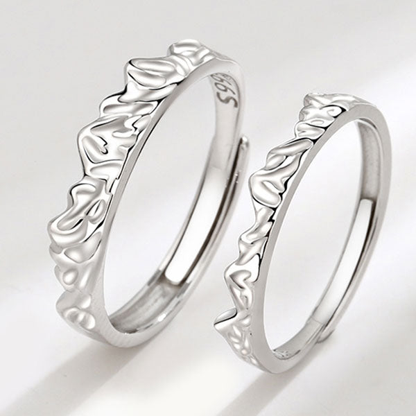 Two Matches 999 Sterling Silver Adjustable Ring For Couples