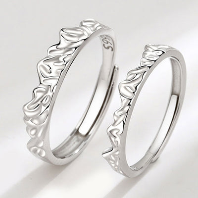 Two Matches 999 Sterling Silver Adjustable Ring For Couples