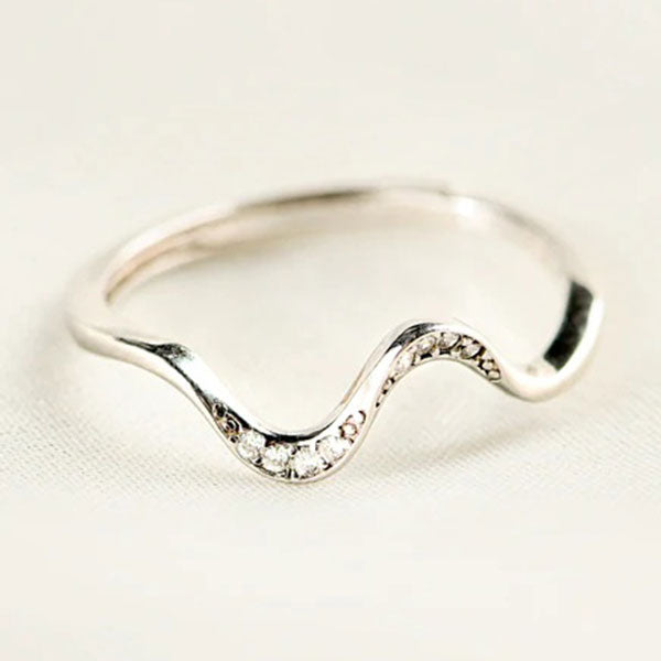 Simple Tide Wave 925 Sterling Silver Ring