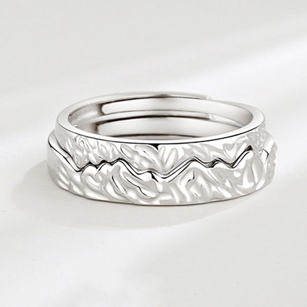 Two Matches 999 Sterling Silver Adjustable Ring For Couples