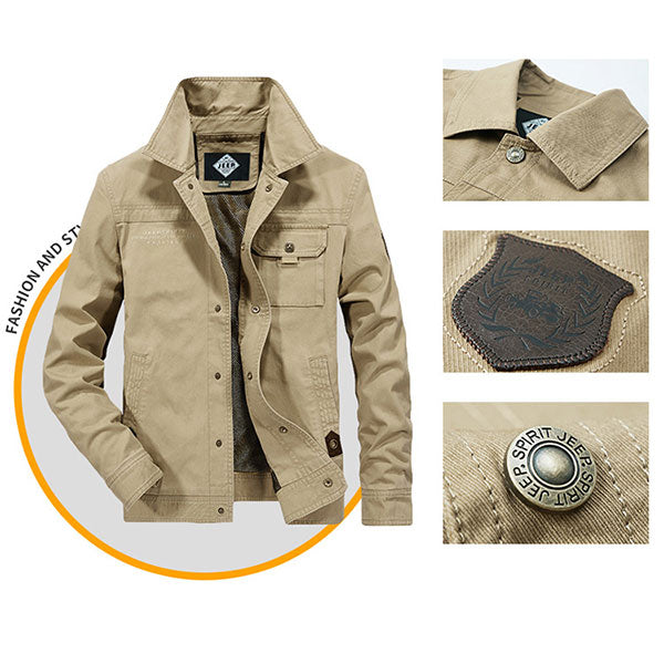 Fashion Classic Stand Collar Men's Cotton Jacket