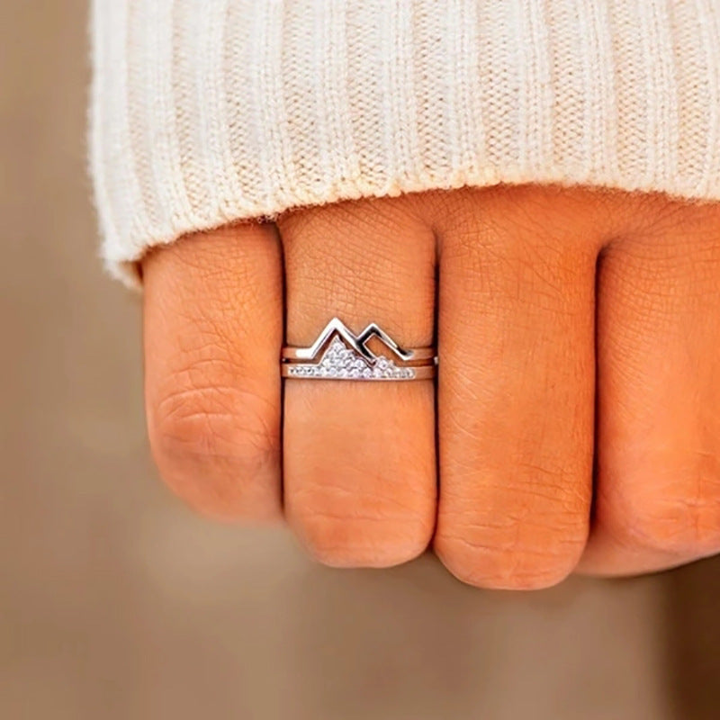 Fashion Mountain Shape 925 Sterling Silver Ring