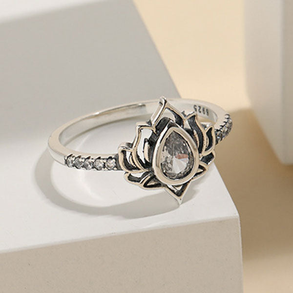 Fashion Floral Pattern 925 Sterling Silver Ring