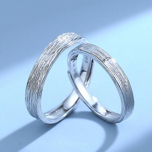 Sorrwo Of Time 999 Sterling Silver Adjustable Ring For Couples