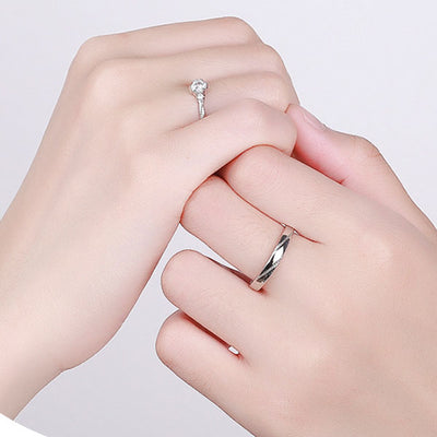 Love At First Sight 999 Sterling Silver Adjustable Ring For Couples