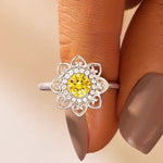 Beautiful Sunflower Shape 925 Sterling Silver Ring