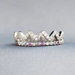 Cute 925 Sterling Silver Crown Element Ring Sets