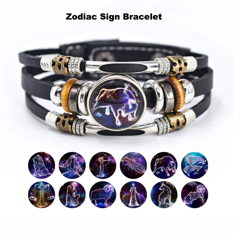 Fashion Luminous Zodiac Sign Bracelet Bright In The Dark