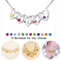 Customize Birthstone and Name Heart Shape Charm Necklace