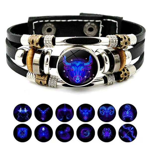 Fashion Zodiac Sign Luminous Bracelet Bright In The Dark