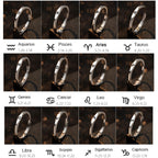 Fashion Zodiac Sign 925 Sterling  Silver Adjustable Ring
