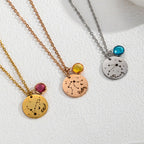 Custom Zodiac Sign Birthstone And Name Necklace