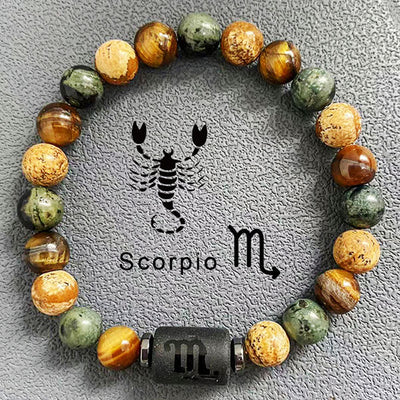 Fashion Zodic Sign Natural Stone Bracelet