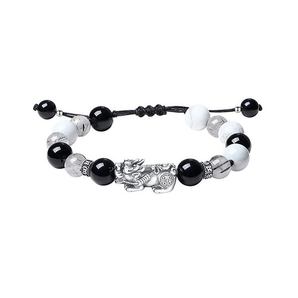 Attract Wealth 999 Sterling Silver Money Beads And Pixiu Bracelet For Men And Women