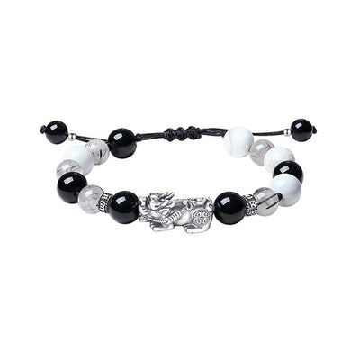 Attract Wealth 999 Sterling Silver Money Beads And Pixiu Bracelet For Men And Women
