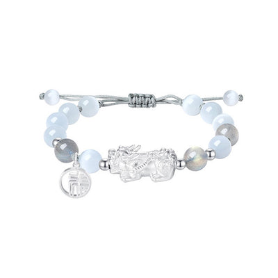 Attract Wealth 999 Sterling Silver Money Beads And Pixiu Bracelet For Men And Women