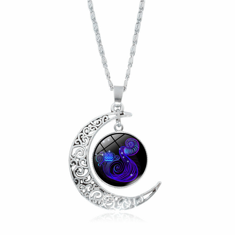 Fashion Astrological Sign Adjustable String Luminous Necklace For Male And Female