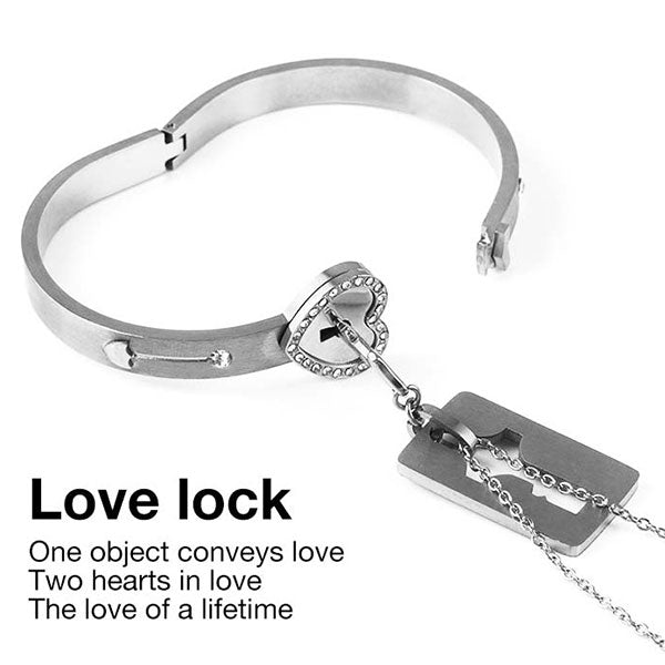 Fashion Lock Bracelet And Key Necklace For Couples