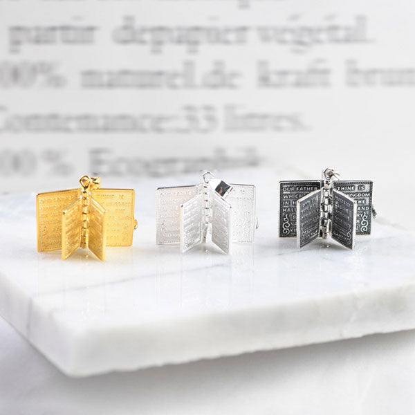 Classic 925 Sterling Silver Openable Bible Pendant Necklace
